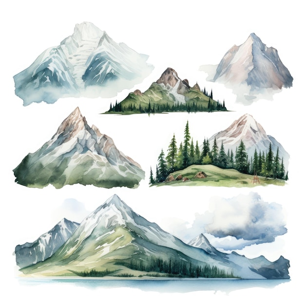 watercolor of mountain