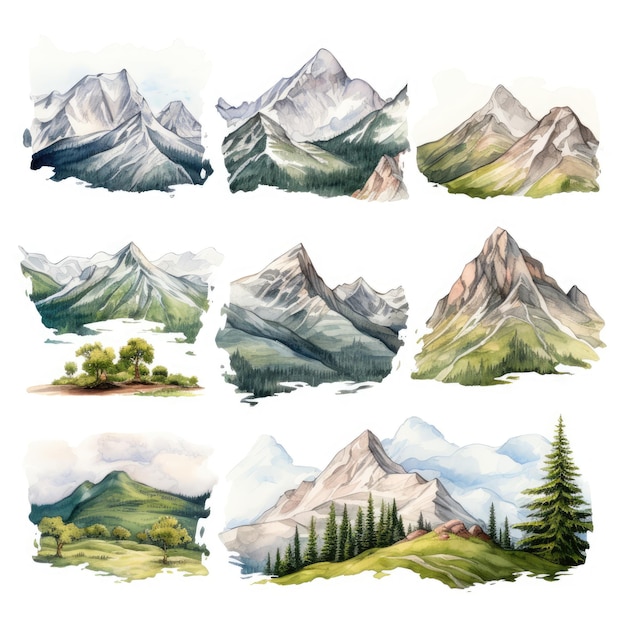 watercolor of mountain