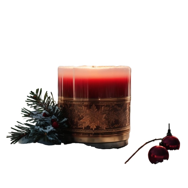 Photo watercolor mulled wine illustration decorative candle dried orange slices and pine cones