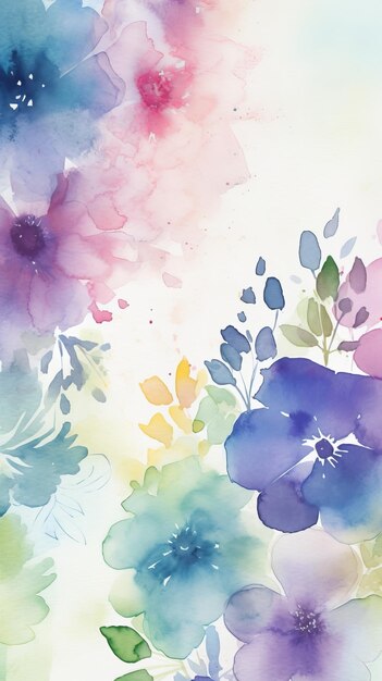 Watercolor natural floral background Illustration AI GenerativexA