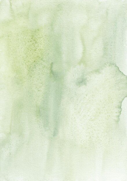 Watercolor neutral green background texture. Calm green-gray gradient stains on paper, hand painted.