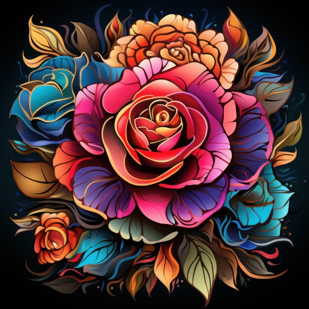 Watercolor new rose background design