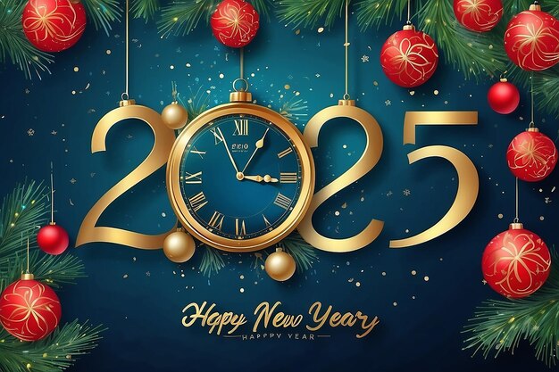 Photo watercolor new year background 2025