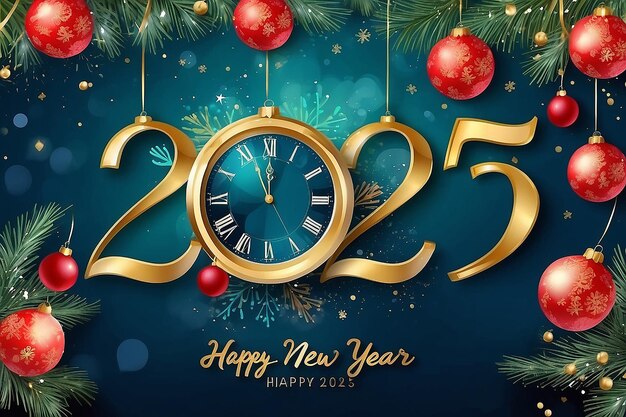 Photo watercolor new year background 2025