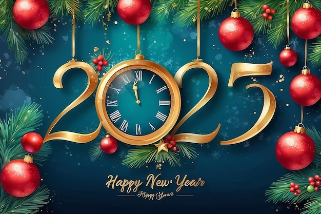 Watercolor new year background 2025