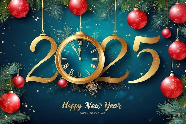 Photo watercolor new year background 2025