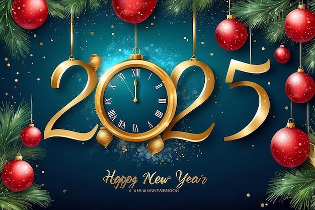 Photo watercolor new year background 2025