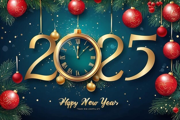 Photo watercolor new year background 2025