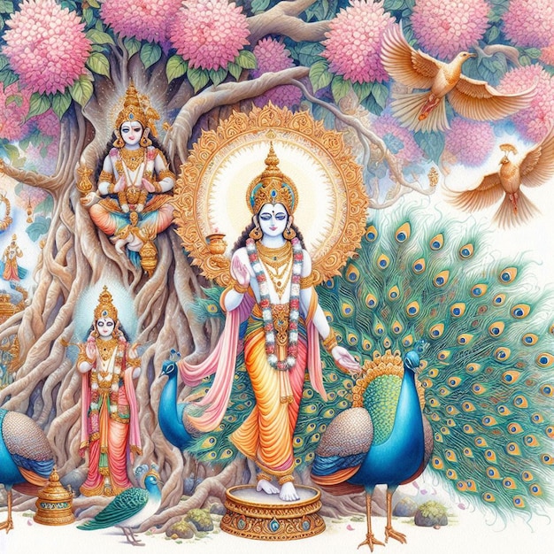Watercolor Nityananda background image