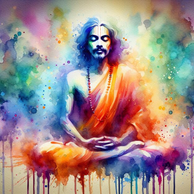 Photo watercolor nityananda background image