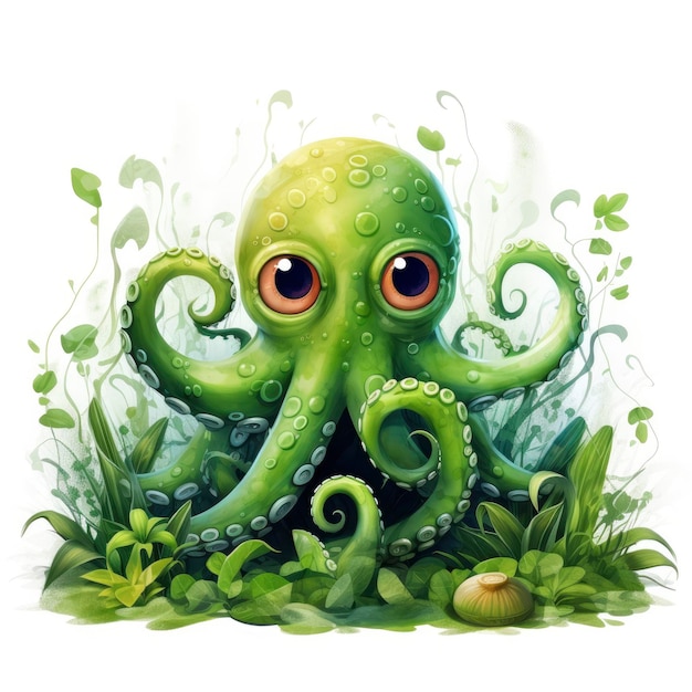 Watercolor Octopus for kids