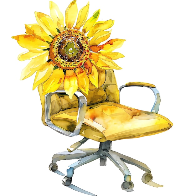 Watercolor office chair