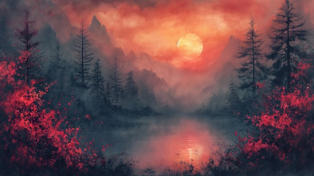 Watercolor oil painting background AI