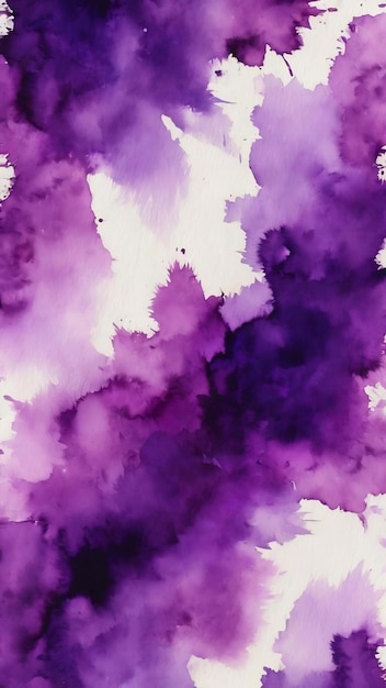 Watercolor old dark purple background texture aquarelle violet backdrop stains on paper