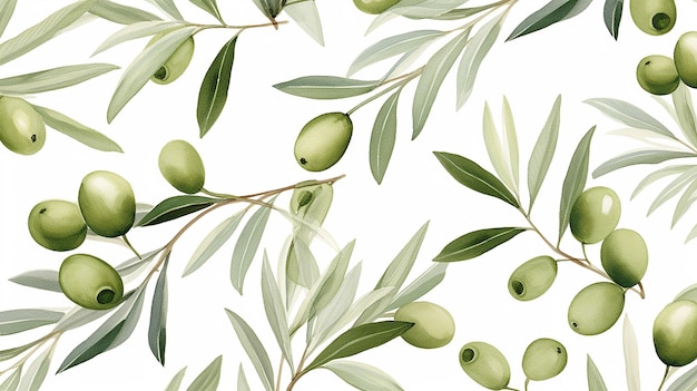 Watercolor olive pattern