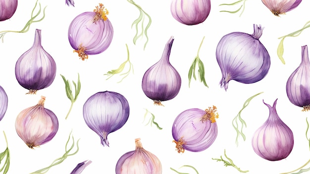 Watercolor onion pattern