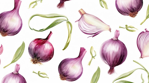 Watercolor onion pattern