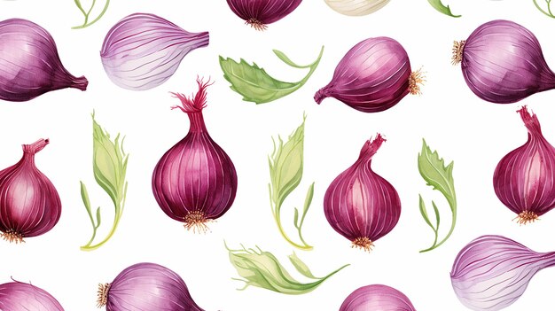 Watercolor onion pattern