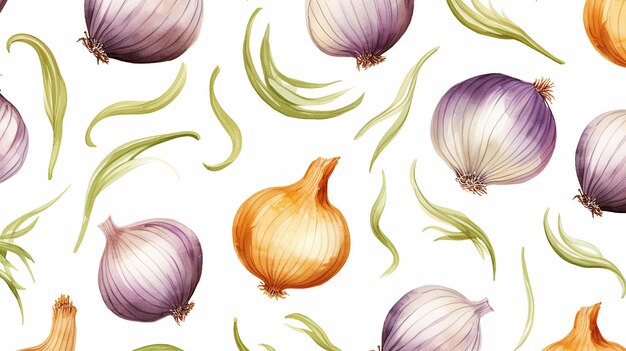 Watercolor onion pattern