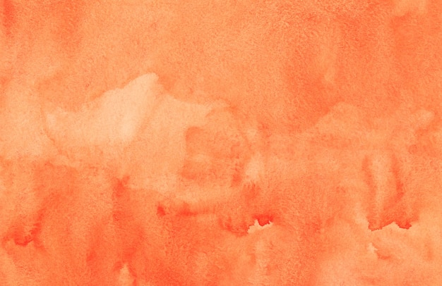 Watercolor orange background texture. Aquarelle carrot color backdrop.