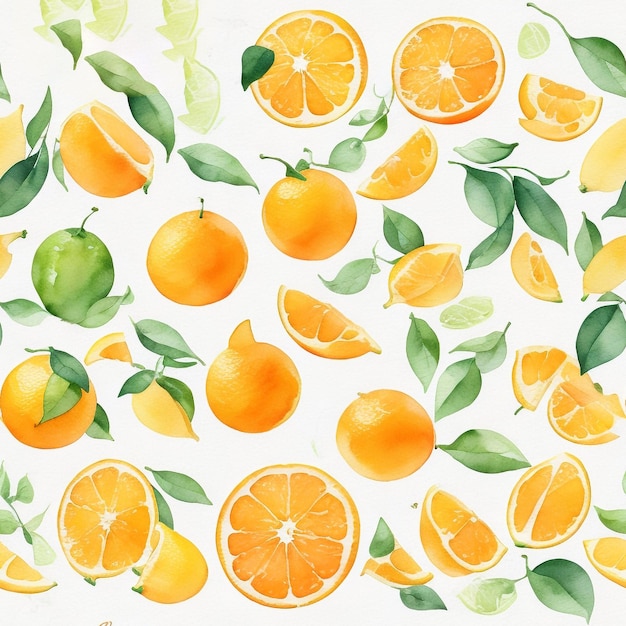 Watercolor Oranges Generated by AI