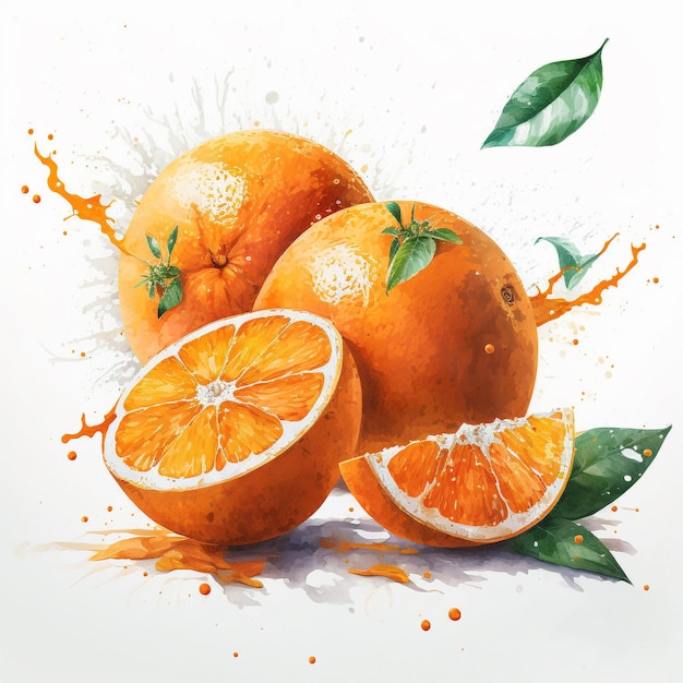 Watercolor Oranges