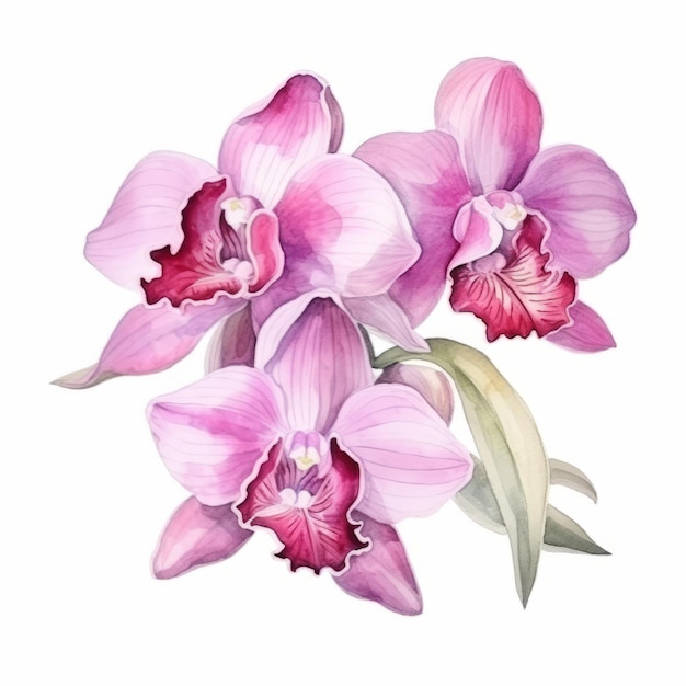 Photo watercolor orchids