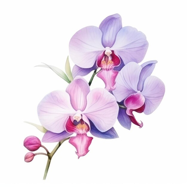 Photo watercolor orchids