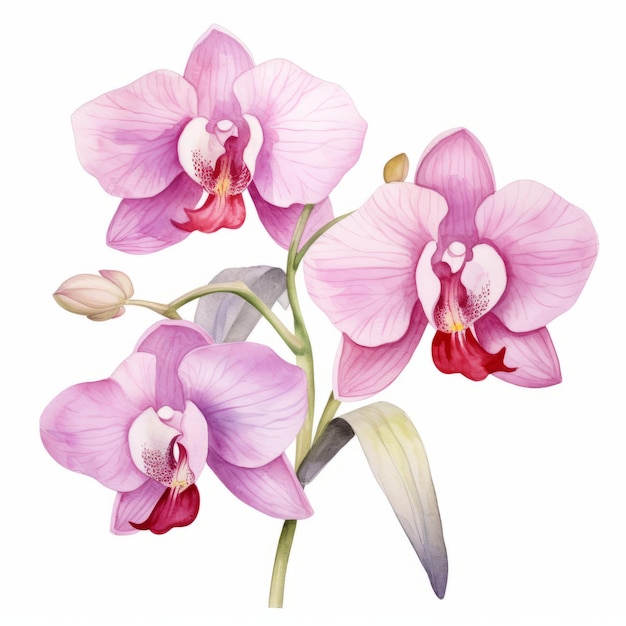 Photo watercolor orchids