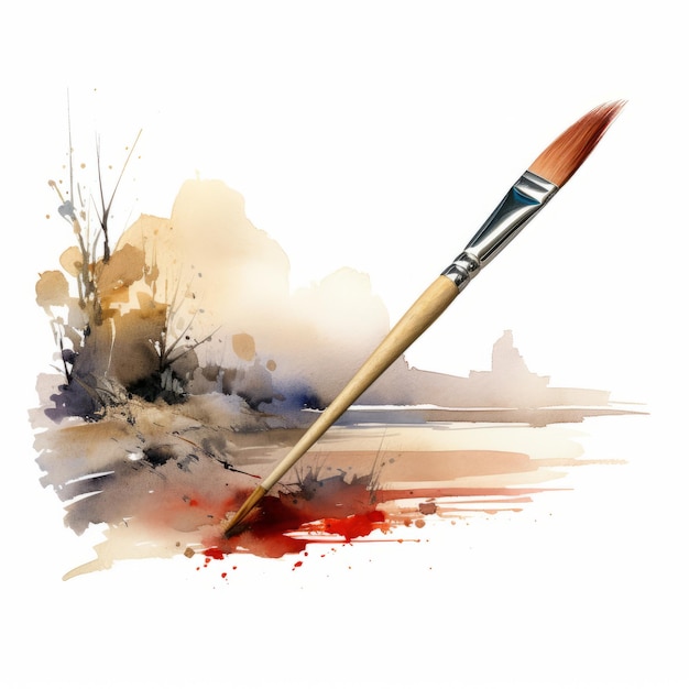 Watercolor Paint Brush Illustration With Realism And Fantasy Elements