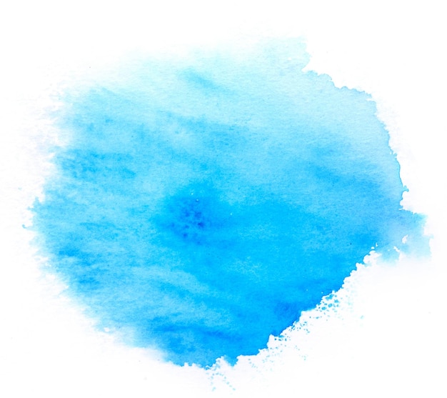 Watercolor paint brush strokes from a hand drawn isolated on white background