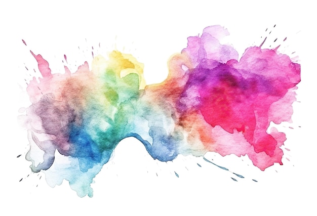 Photo watercolor paint splash banner isolated on white background