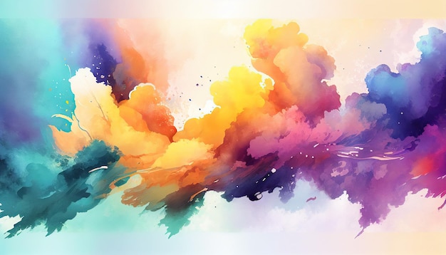 Watercolor paint splash ink background Generative AI