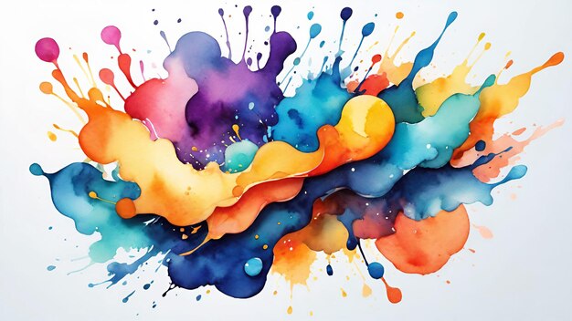 watercolor paint splash landscape background