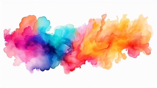 Watercolor paint splash on white isolated background