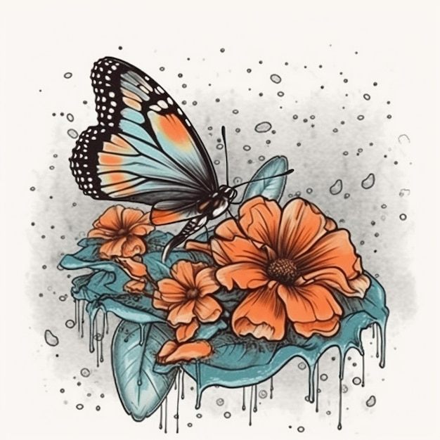 Watercolor painting about butterfly