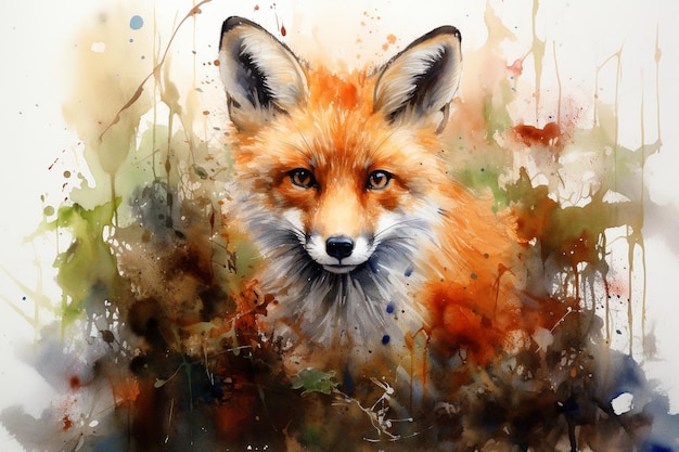 watercolor painting of animals