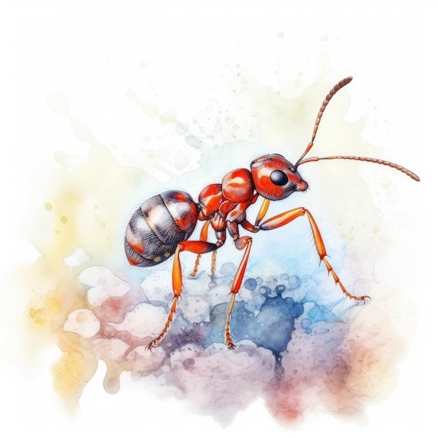 Watercolor painting of ant