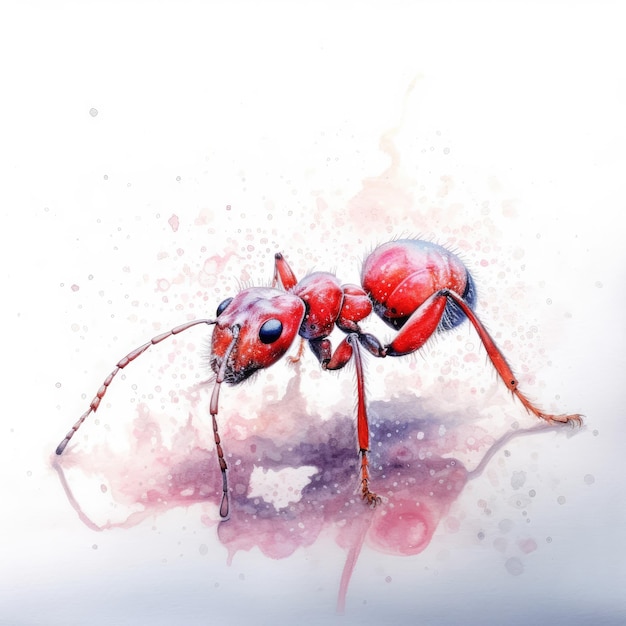 Watercolor painting of ant