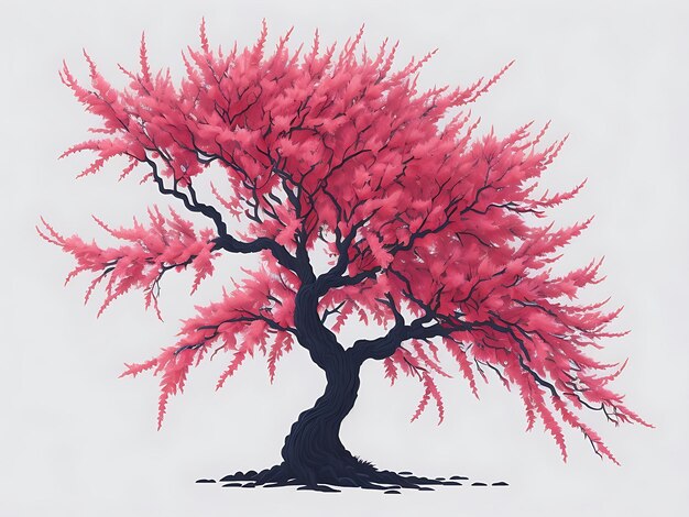 Foto pittura ad acquerello di albero autunnale pittura d'arte digitale