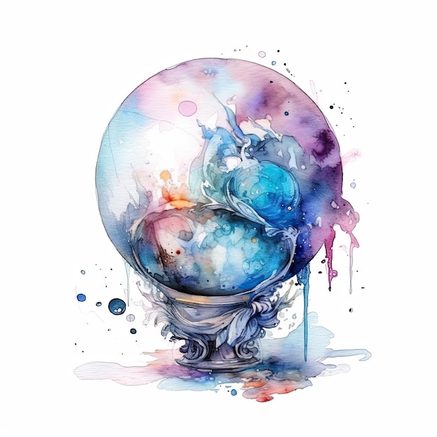 A watercolor painting of a ball