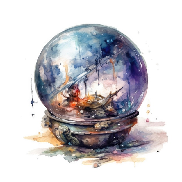 A watercolor painting of a ball