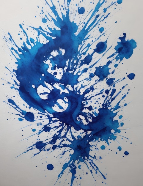 Photo a watercolor painting of a blue bird with blue water splashes