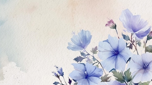 A watercolor painting of a blue flower