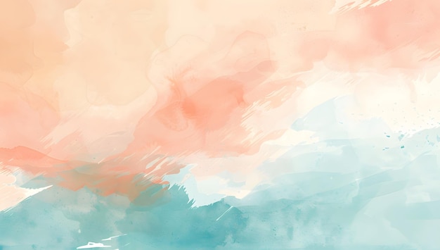 파란 하늘과 구름의 수채화 그림
