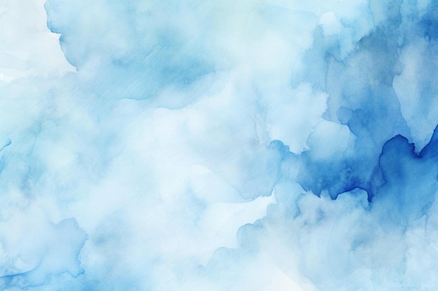 a watercolor painting of a blue sky with clouds in the background