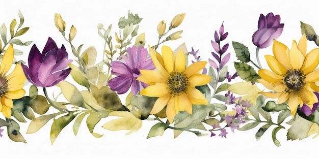 A watercolor painting of a bouquet of flowers.