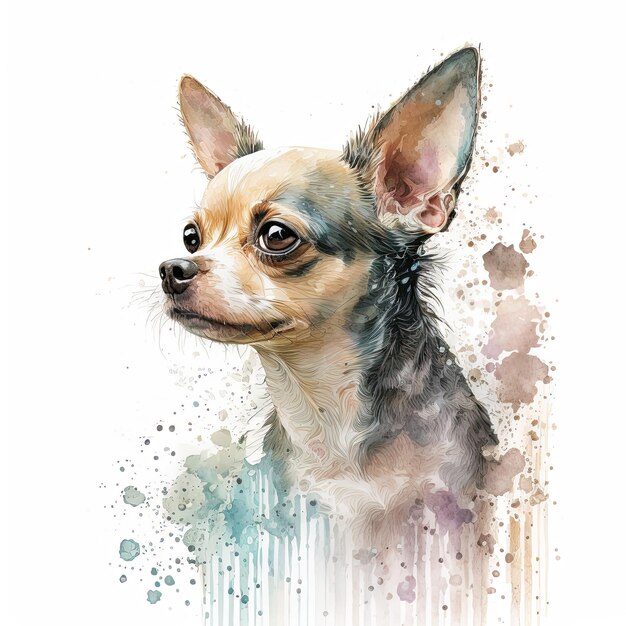 Watercolor painting of chihuahua
