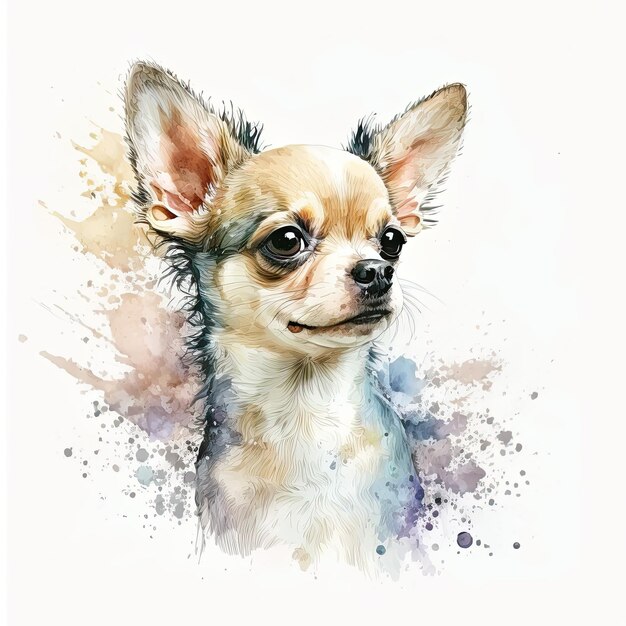 Watercolor painting of chihuahua