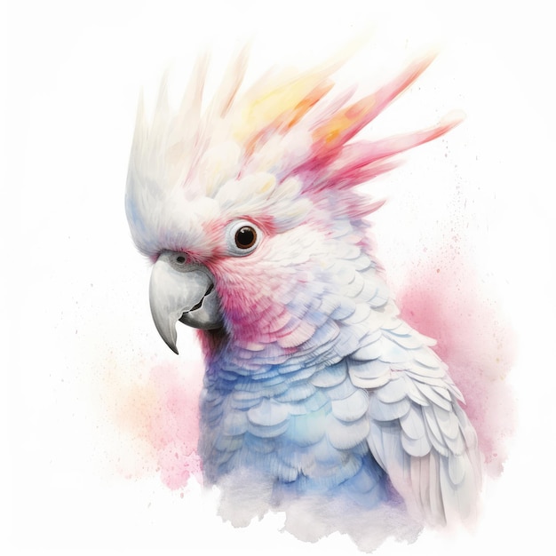 Watercolor painting of cockatoo